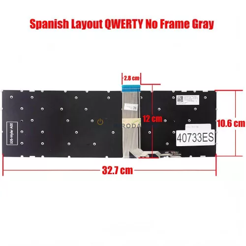 Lenovo IdeaPad 5-15IIL05, 5-15ARE05, 5-15ITL05, 5-15ALC05, 3-15ALC6 gyári billentyűzet (ES kiosztás, szürke)