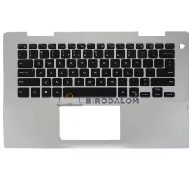   Dell Inspiron 14 5482 5485 5491 5481 gyári billentyűzet csuklótámasszal (US kiosztás, háttérvilágítás, ezüst)