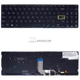  Asus VivoBook 15 S533, X513, M513, M5600IA gyári billentyűzet (US kiosztás, háttérvilágítással, fekete, keret nélkül)