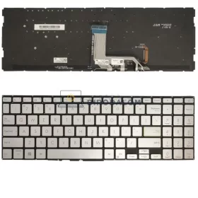 Asus VivoBook 15 S533, X513, M513, M5600IA gyári billentyűzet (US kiosztás, ezüst, háttérvilágítássa