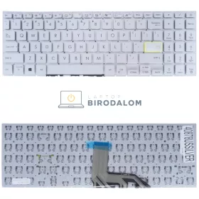   Asus VivoBook 15 X513, M513, K513, D513, S513 gyári billentyűzet (US kiosztás, ezüst, keret nélkül)