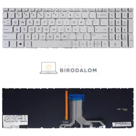   HP Pavilion 15-EG / 15-EH / 15-ER / 15-FC / 15-FD gyári billentyűzet (US kiosztás, háttérvilágítással), ezüst