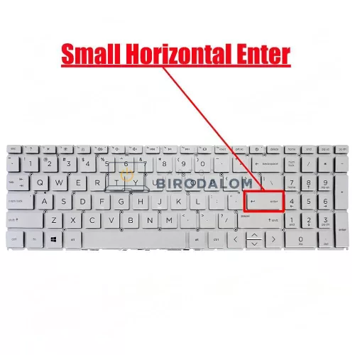 HP Pavilion 15-EG / 15-EH / 15-ER / 15-FC / 15-FD gyári billentyűzet (US kiosztás, háttérvilágítással), ezüst