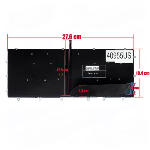 Dell XPS 15 9550, 9560, 9570, 7590 gyári billentyűzet (US kiosztás, háttérvilágítással)