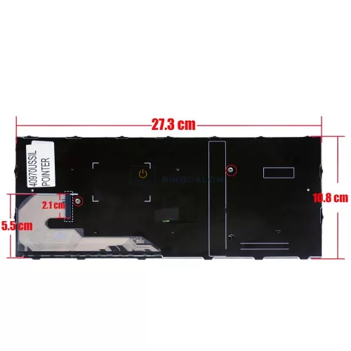 HP EliteBook 730 G5, 730 G6, 735 G5, 735 G6, 830 G5, 830 G6, 836 G5 gyári billentyűzet (US kiosztás, ezüst keret, pointer)