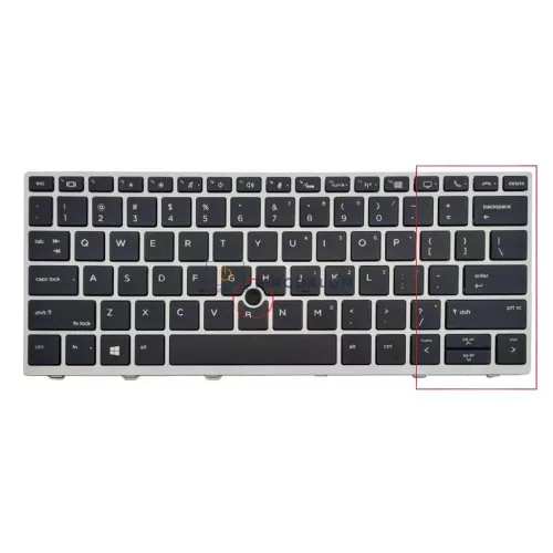 HP EliteBook 730 G5, 730 G6, 735 G5, 735 G6, 830 G5, 830 G6, 836 G5 gyári billentyűzet (US kiosztás, ezüst keret, pointer)
