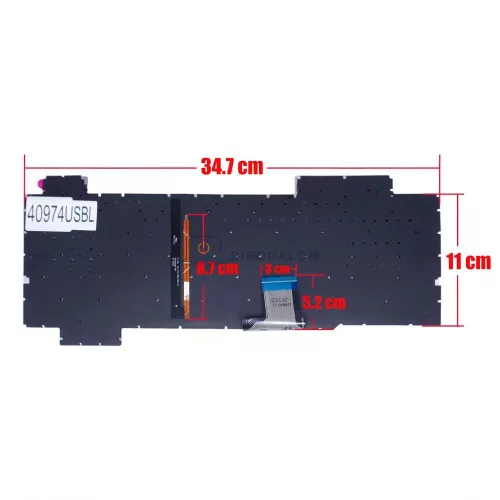 Asus TUF Gaming FX505, FX504, FX705, FX80, FX86, FX95 sorozat gyári billentyűzet (US kiosztás, háttérvilágítással, fekete, keret nélkül)