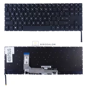   HP OMEN 15-EK, 15-EN, 16-B gyári billentyűzet (US kiosztás, háttérvilágítással), fekete
