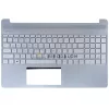 HP 15T-DY, 15-DY, 15-EF, 15S-EQ, 15S-FQ gyári billentyűzet palmresttel (US kiosztás, ezüst)