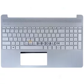   HP 15T-DY, 15-DY, 15-EF, 15S-EQ, 15S-FQ gyári billentyűzet palmresttel (US kiosztás, ezüst)