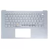 Dell Inspiron 14 5490, 5498 gyári billentyűzet palmresttel (US kiosztás, háttérvilágítással, ezüst)