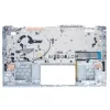 Dell Inspiron 14 5490, 5498 gyári billentyűzet palmresttel (US kiosztás, háttérvilágítással, ezüst)