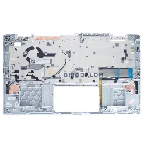 Dell Inspiron 14 5490, 5498 gyári billentyűzet palmresttel (US kiosztás, háttérvilágítással, ezüst)