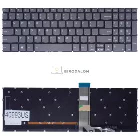   Lenovo V14 G1-IML, V15 G2-ALC, V15 G2-IJL, V15 G2-ITL gyári billentyűzet (US kiosztás, háttérvilágítással, szürke)