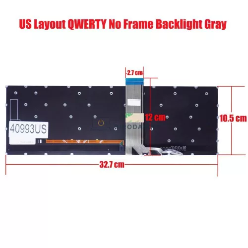 Lenovo V14 G1-IML, V15 G2-ALC, V15 G2-IJL, V15 G2-ITL gyári billentyűzet (US kiosztás, háttérvilágítással, szürke)