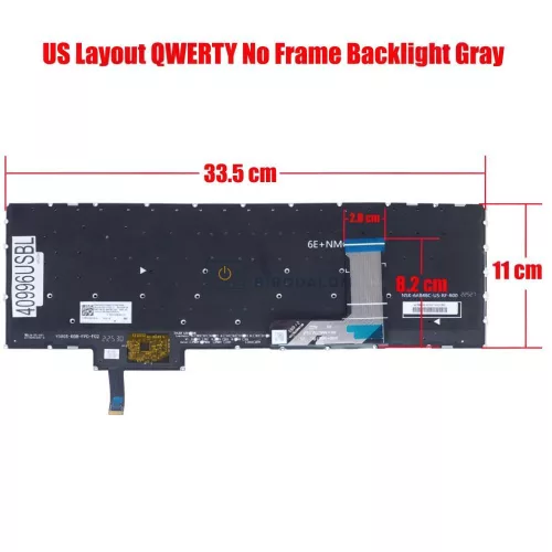 Lenovo Legion Slim 5 16APH8 gyári billentyűzet (US kiosztás, háttérvilágítással, szürke)