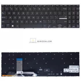   Asus B1502, X1502, X1503, E1502, M1502, M1503, X1603, Vivobook 15 X1502VA X1502ZA gyári billentyűzet (US kiosztás, háttérvilágítással), fekete