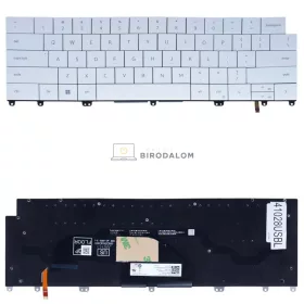   Dell XPS 13 Plus 9320, XPS 13 Plus 9340 gyári billentyűzet (US kiosztás, háttérvilágítással, fehér, keret nélkül)