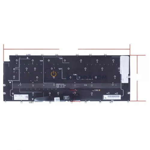 Dell XPS 13 9315 gyári billentyűzet (US kiosztás, háttérvilágítással, Ice Blue)