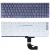 Gyári laptop billentyűzet (US kiosztás, háttérvilágítással, szürke, keret nélkül)