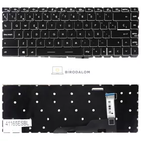   MSI GE66 Raider, GS66 Stealth, GP66 Leopard gyári billentyűzet (ES kiosztás, per-key RGB háttérvilágítással, fekete)