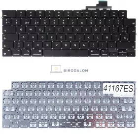  Apple MacBook Air 15" M2 A2941, A3113, MacBook Air 15" M3 A3114 gyári billentyűzet (ES kiosztás, fekete)