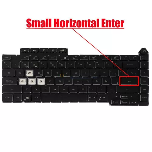 Asus ROG Strix G15 G513, G513Q, G513IR, G513QY, G513QM gyári billentyűzet (ES kiosztás, RGB háttérvilágítással)