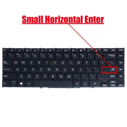 Asus UX363, UX363J, UX363E, UX363EA, UX363JA, UX371EA gyári billentyűzet (US kiosztás, háttérvilágítással, fekete, keret nélkül)