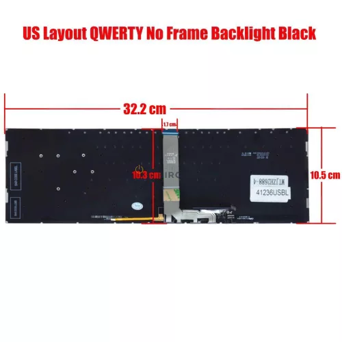 Asus ZenBook Pro 15 UX535, UX535L, UX535LH, UX535LI, UX535Q, UM535 gyári billentyűzet (US kiosztás, háttérvilágítással, fekete)