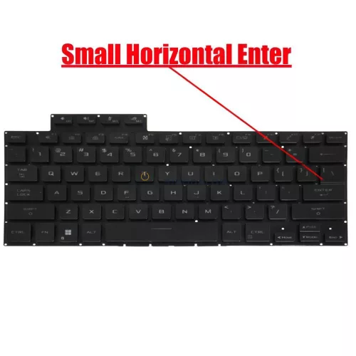 Asus ROG Flow X16 GV601, GV601R, GV601RE, GV601RM, GV601RW, GV601V, GV601VI gyári billentyűzet (US kiosztás, háttérvilágítással, fekete)