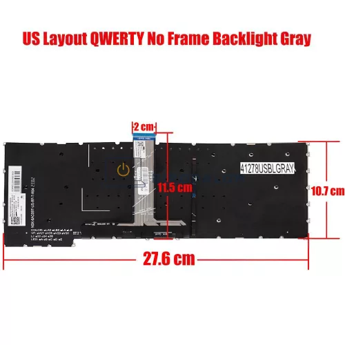 Lenovo ThinkBook 14 G6 IRL / G6 ABP / G6+ IMH / G7 ARP IML / G8 IAL IRL gyári billentyűzet (US kiosztás, háttérvilágítással, szürke, keret nélkül)