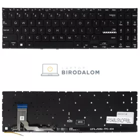   Asus Vivobook K3605 / K3605ZV / K3605VC / X1504VA / X1504ZA gyári billentyűzet (US kiosztás, háttérvilágítással, fekete, keret nélküli)
