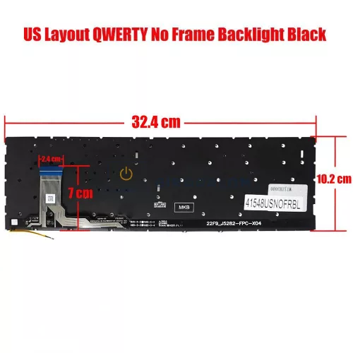 Asus Vivobook K3605 / K3605ZV / K3605VC / X1504VA / X1504ZA gyári billentyűzet (US kiosztás, háttérvilágítással, fekete, keret nélküli)