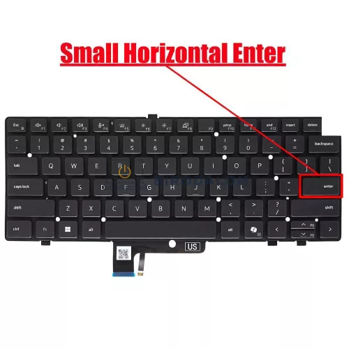 Dell Latitude 14 7450 / 16 7650 / 7340 / 7430 / 7440 / 7640 gyári billentyűzet (US kiosztás), fekete
