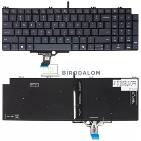   Dell Pro 16 Plus PB16250, PB16255, P135F gyári billentyűzet (US kiosztás, háttérvilágítással, keret nélkül, szürke)
