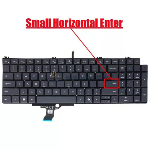 Dell Pro 16 Plus PB16250, PB16255, P135F gyári billentyűzet (US kiosztás, háttérvilágítással, keret nélkül, szürke)