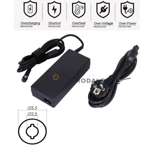 Fujitsu 19V 4.22A (80W) 5.5x2.5mm OEM laptop töltő – Amilo A, L, M, Pro V sorozat, LifeBook