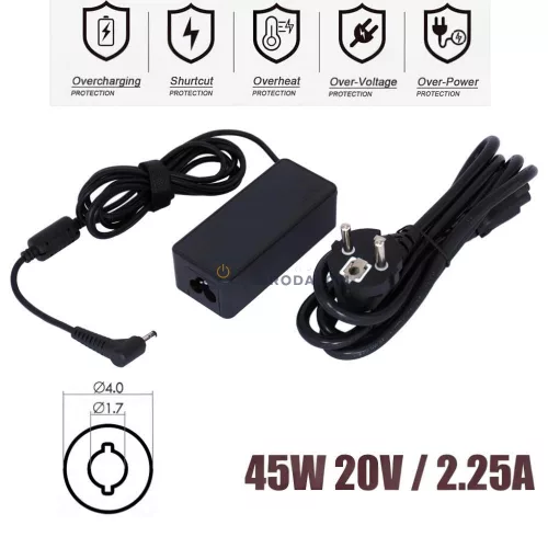 Lenovo 20V 2.25A (45W) 4.0x1.7mm OEM laptop töltő – IdeaPad 100, 110, 310, 320, B50