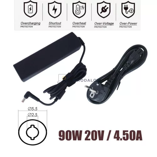 Lenovo 20V 4.5A (90W) 5.5x2.5mm OEM laptop töltő – G580, G780, Z580, Z585, V570