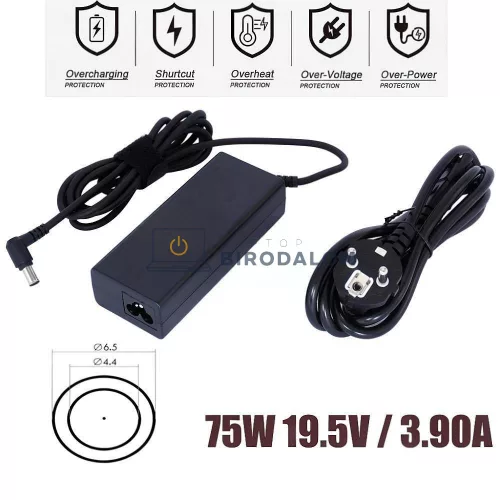 Sony Vaio 19.5V 3.9A (75W) 6.5x4.4mm OEM laptop töltő
