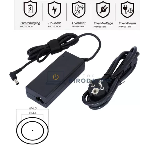 Sony 19.5V 4.7A (90W) 6.5x4.4mm OEM laptop töltő – Vaio VGN-FW, VGN-NW, PCG, VPCEB, SVE sorozat