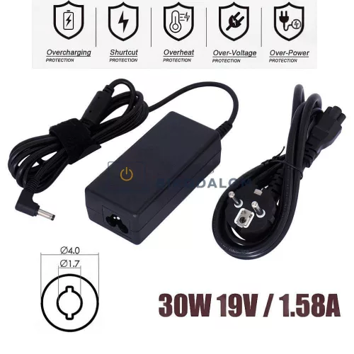 HP 19V 1.58A (30W) 4.0x1.7mm OEM laptop töltő – Mini 110, 110C sorozat