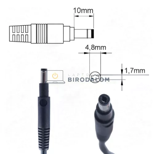 HP 19.5V 3.33A (65W) 4.8x1.7mm OEM laptop töltő – Pavilion DV4162EA, 15-b100sv, 15-P006SV, 15-B150SV