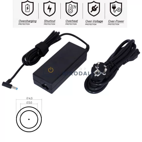 HP 19.5V 4.62A (90W) 4.5x3.0mm OEM laptop töltő – EliteBook 840/850/820/725/745/755 G3, Pavilion 15-