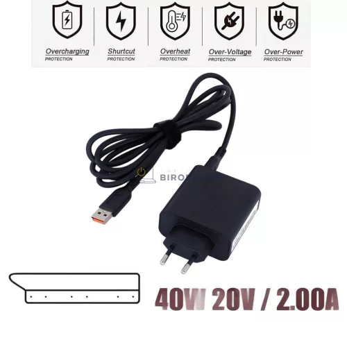 Lenovo Yoga 3 11 14 Pro Yoga 700 900S IdeaPad Miix 700 20V 2A (40W) Rectangular USB OEM laptop töltő