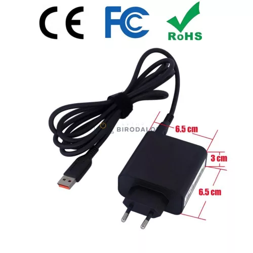 Lenovo 20V 3.25A (65W) Rectangular USB OEM laptop töltő – Yoga 900, IdeaPad Flex 10 sorozat
