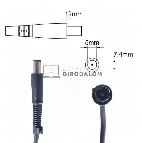 HP 18.5V 6.5A (120W) 7.4x5.0mm OEM laptop töltő – Pavilion DV6/DV7/DV8, HDX18, EliteBook