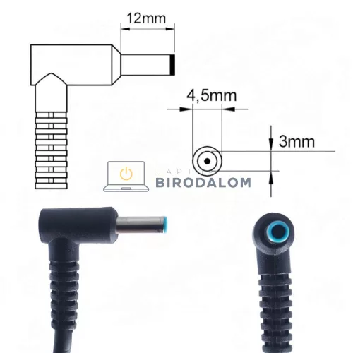 HP 19.5V 6.15A (120W) 4.5x3.0mm OEM laptop töltő – Envy 15-j, 17-j, M6-k, M7-j sorozat