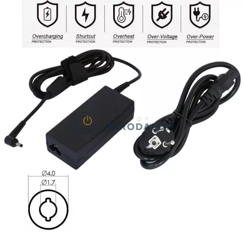 Dell/Toshiba/Xiaomi 19.5V 3.34A (65W) 4.0x1.7mm OEM laptop töltő – Vostro 5470, dynabook v714, Mi Ru