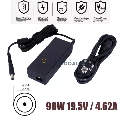 HP 19.5V 4.62A (90W) 7.4x5.0mm OEM laptop töltő – ProBook 6450b, 6455b, 6470b, 6550b, Pavilion G7